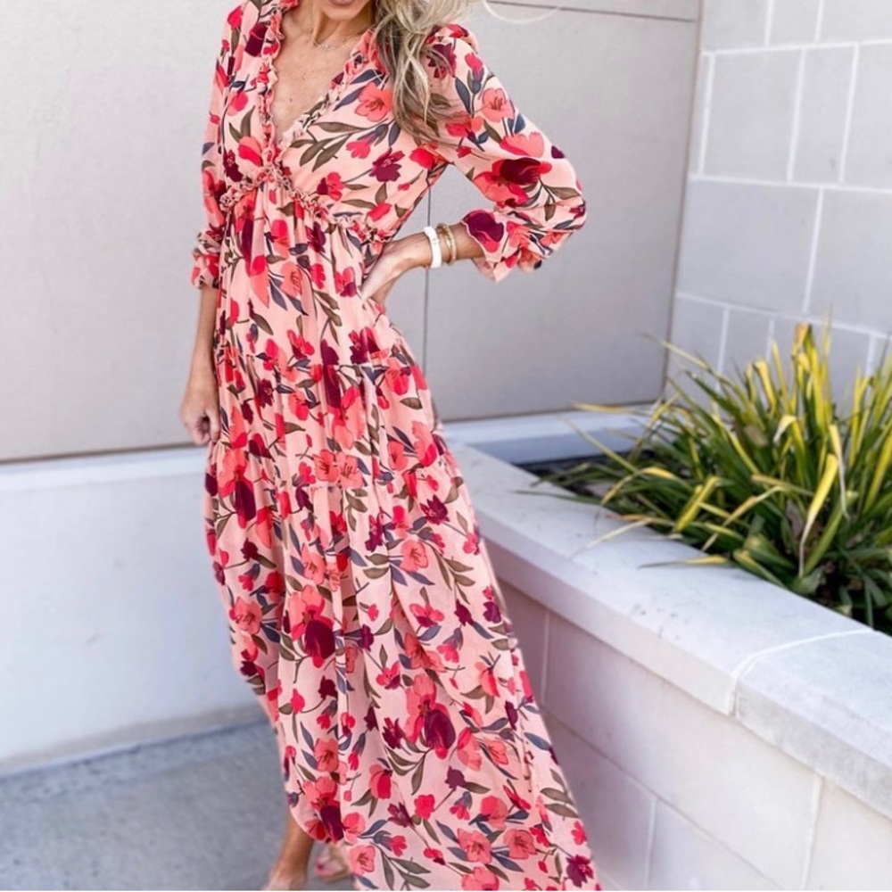 Magnolia floral maxi dress